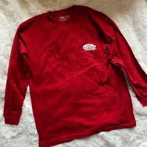Vans Original Standard Red Long Sleeve Shirt Sz L